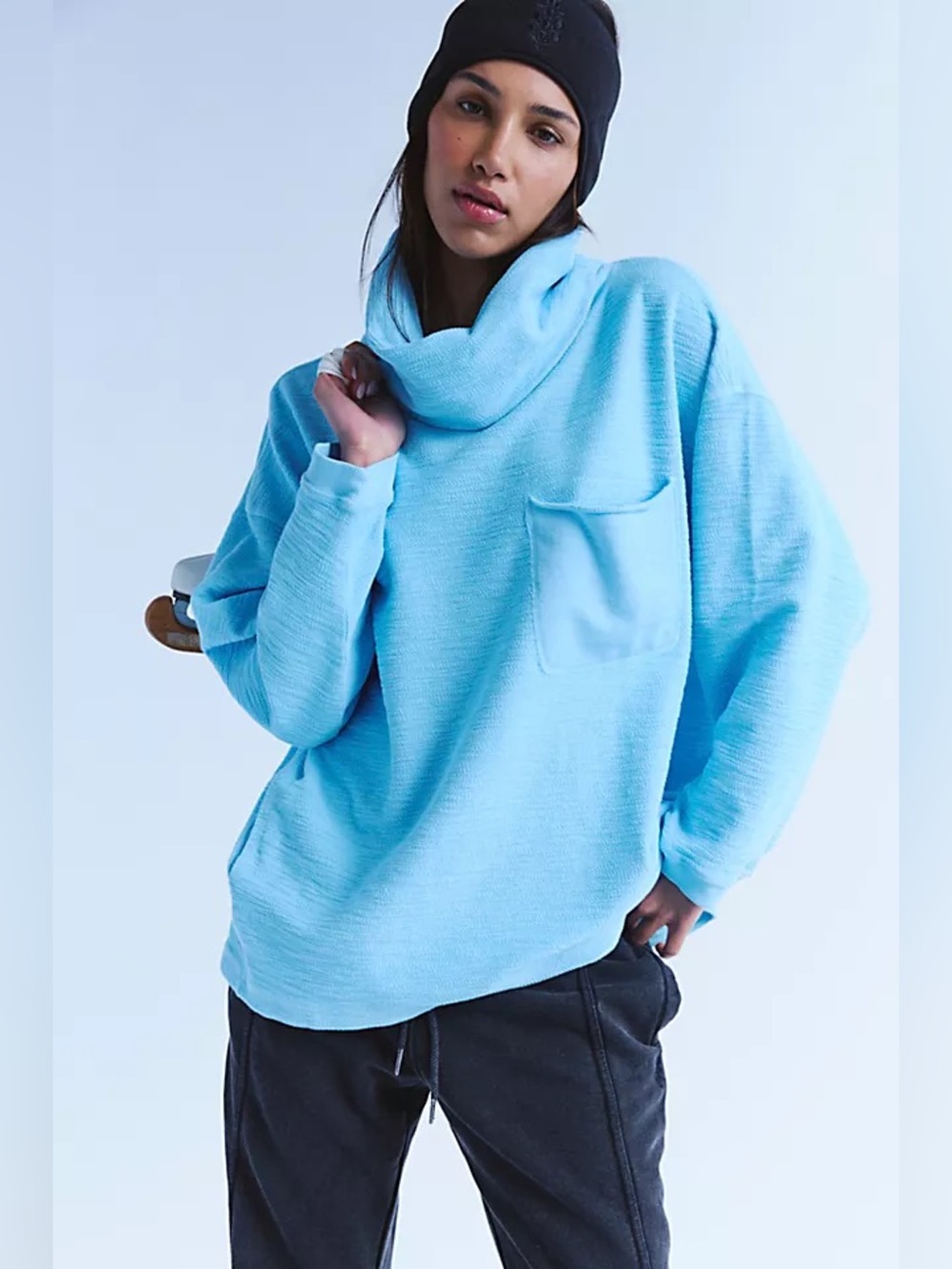 860. FREE PEOPLE Lunar Layer in Bright Blue Sz S NWT $108